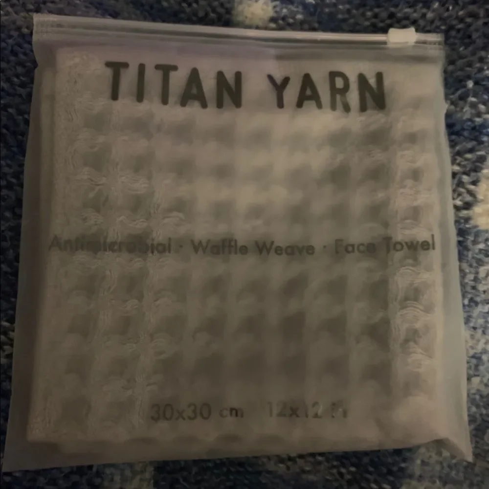 TITAN Yarn Waffle Weave Face Towel Antimicrobial 12 X 12 Inches